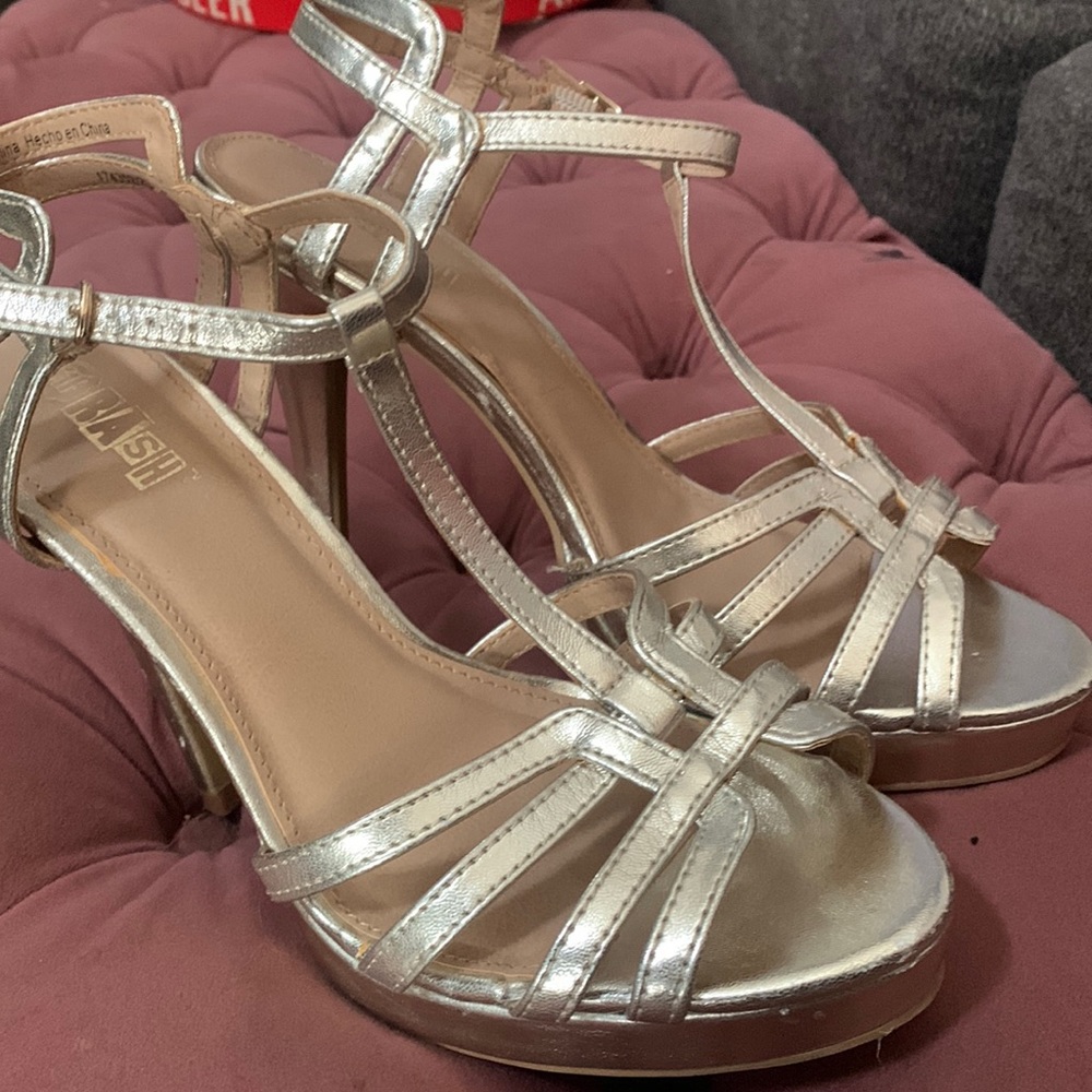Champagne/Gold 5” heels by Brush 8
